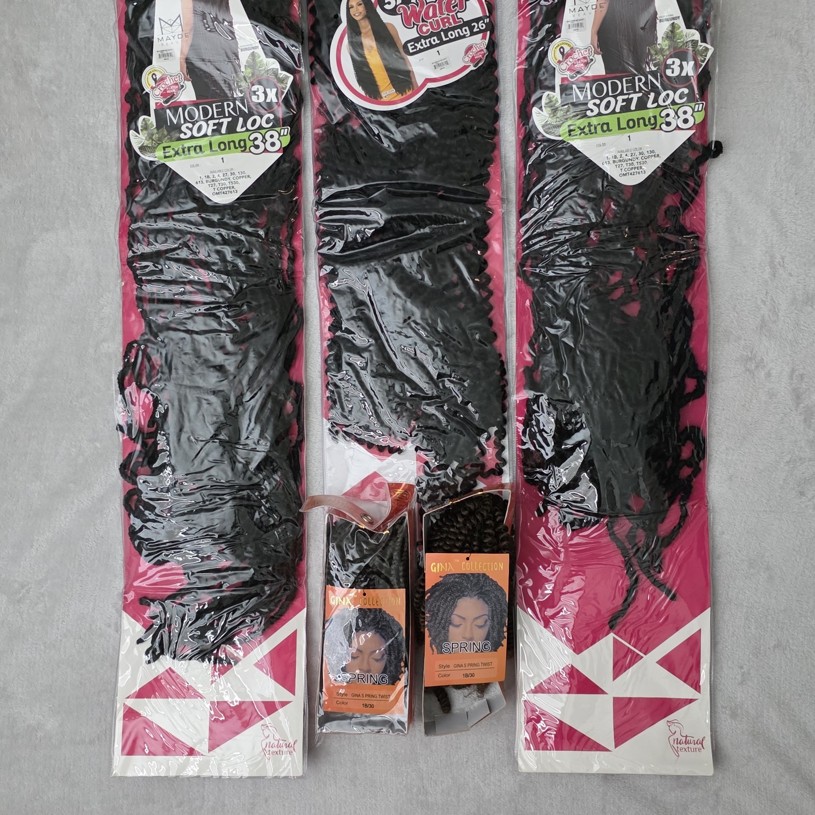 Mayde Gina Hair Lot Spring Twist Braid Soft Loc Extra Long Water Curl 38″ 26″