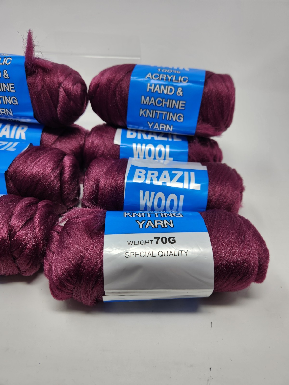 Purple Brazil Brazilian Wool Hair 70G Weight Acrylic hand machine knitting yarn