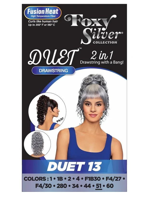 Foxy Silver DUET13, Bang and Ponytail Hair