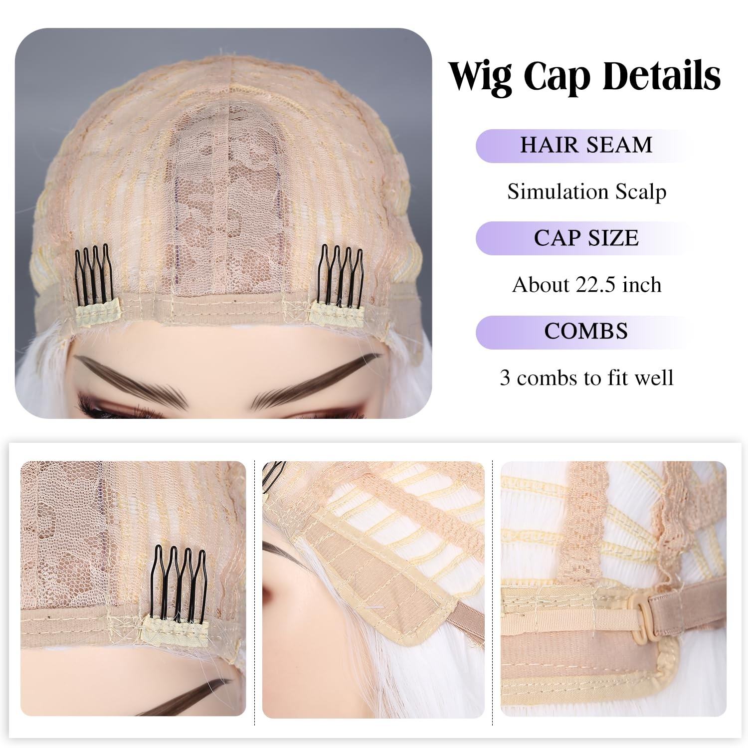 Long White Wigs for Women White Long Curly Wavy Wig Middle Part Synthetic Wig…