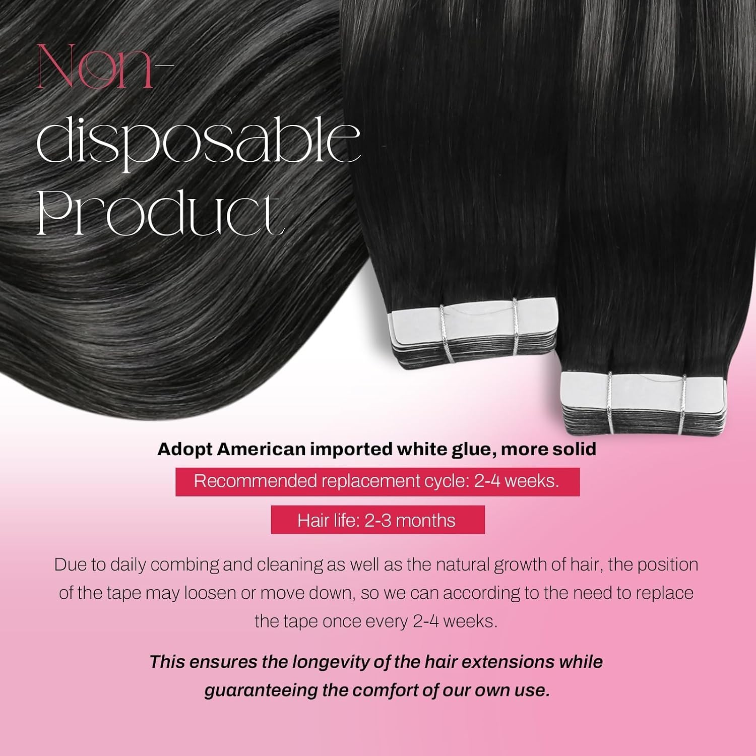 Real Hair Balayage Extensions – Black to Silver Tape in Hair