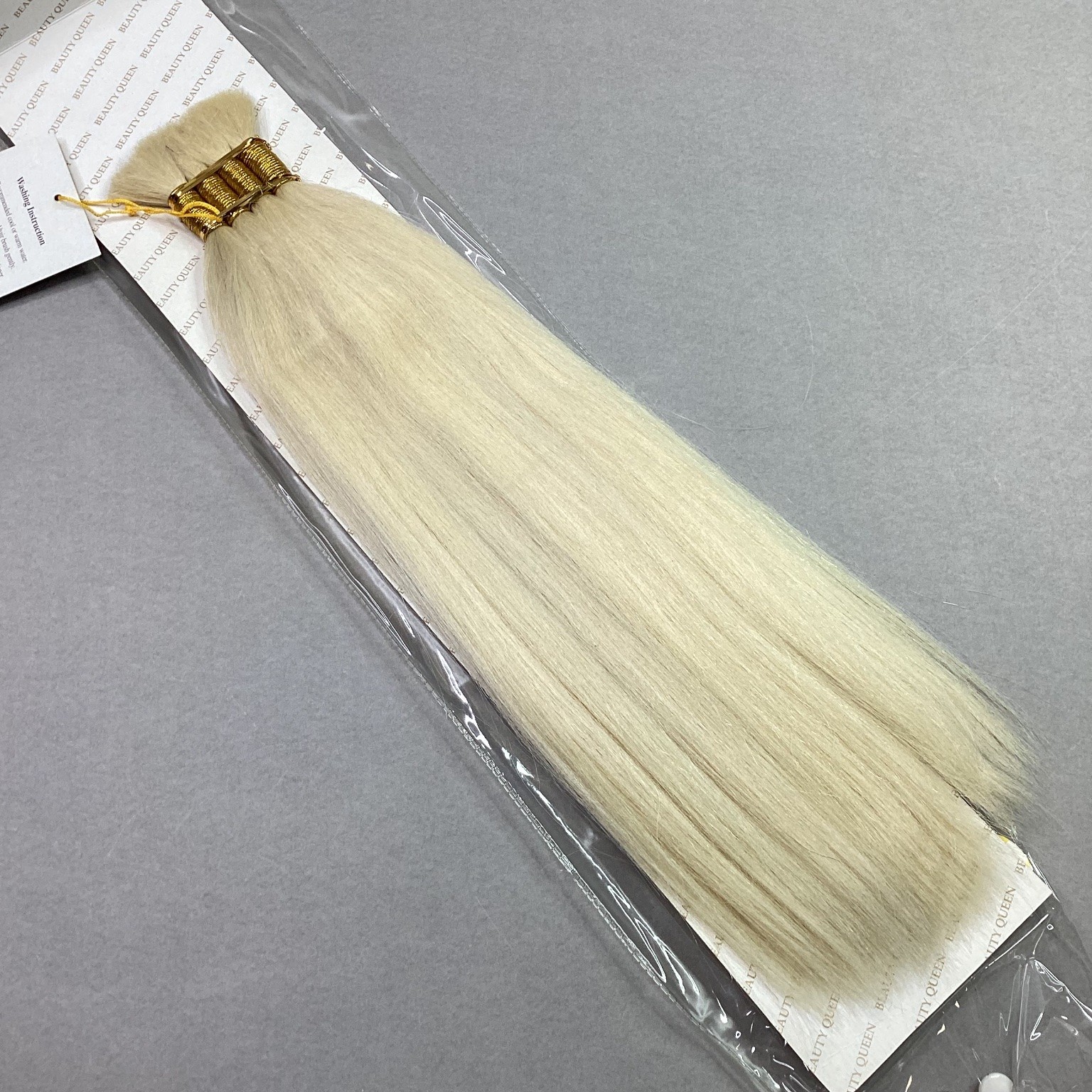 BEAUTY QUEEN Human Hair Extensions H Yaky Bulk 14 613 Platinum Blonde