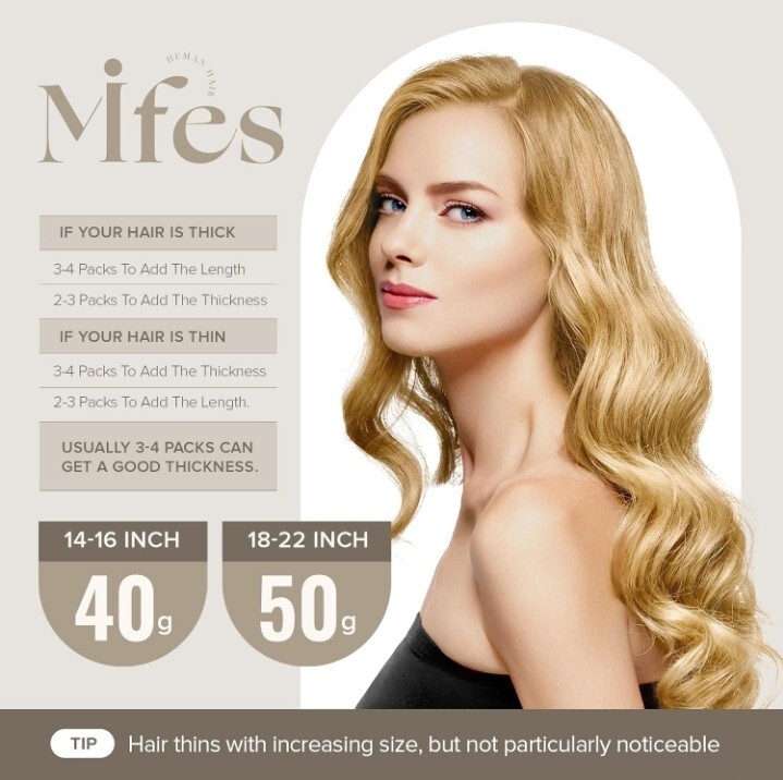 Mifes Tape in Hair Extensions Human Hair #P27/613 Balayage Color 20pcs/40g ..328