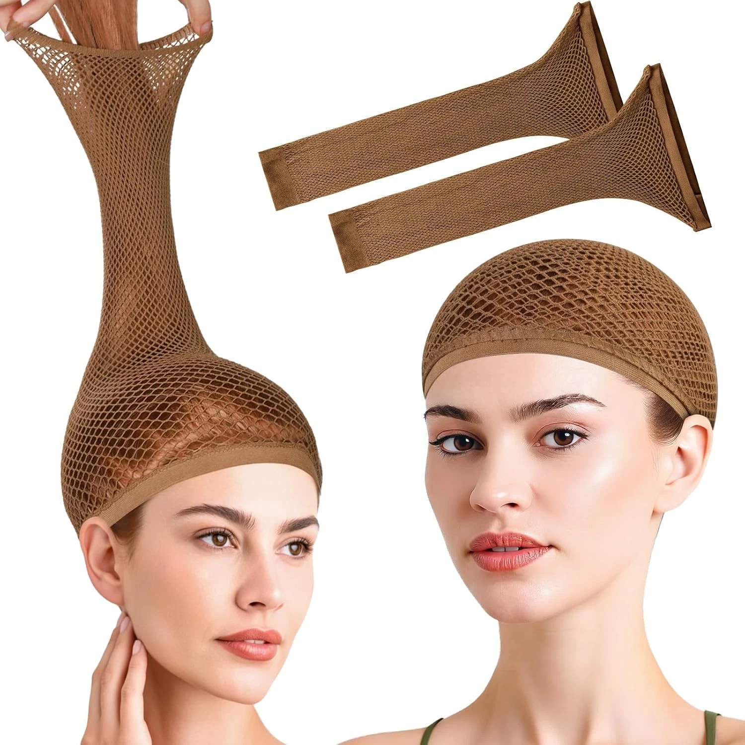 30cm Large Mesh Wig Cap for Women Stretch Hair Net for Long Hair