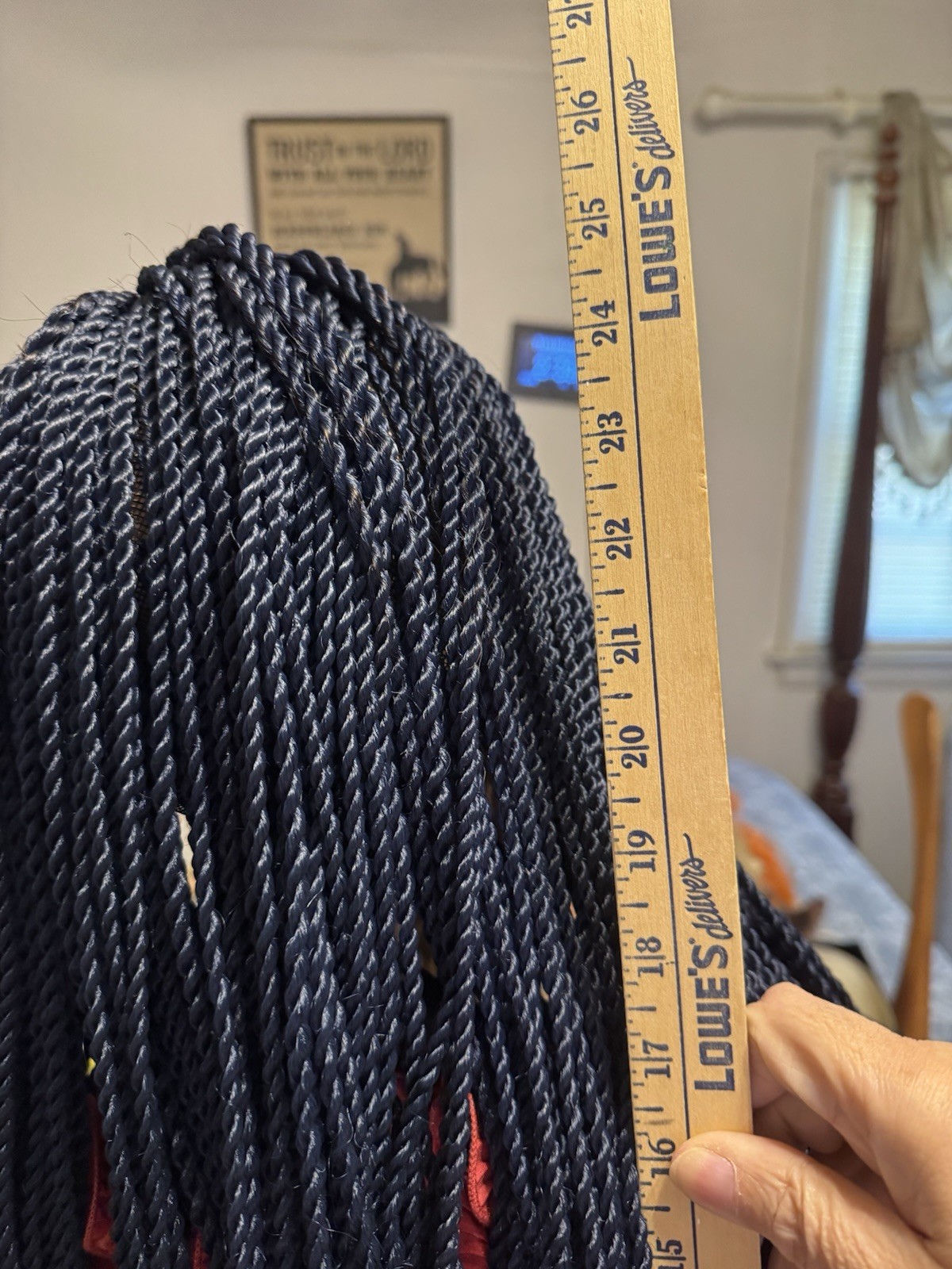 Braided wig Twist Wig 26 Inches Long. Color Twisted Black Blue Braids