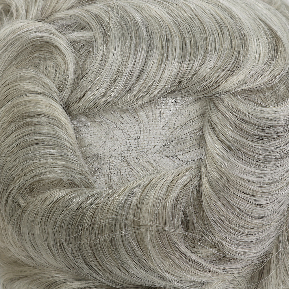 Mens Human Hair Replacement System Full French Lace Toupee Hairpiece #580