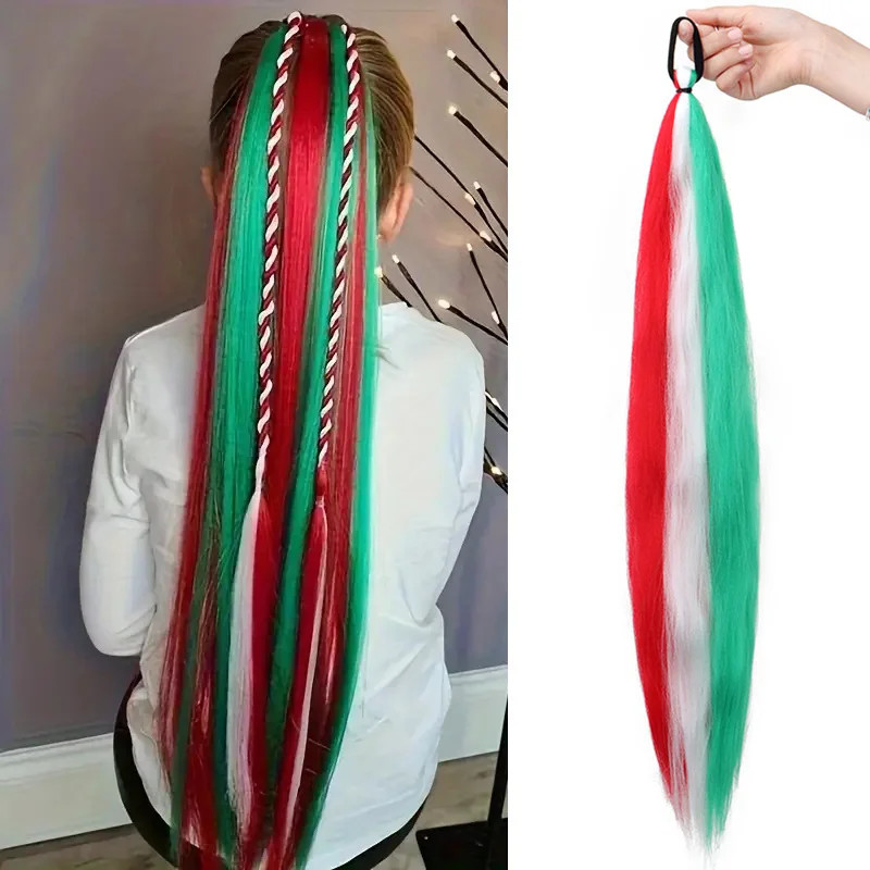 Synthetic Ombre Elastic Band Ponytail Hair Extension DIY Twist Braid for Women