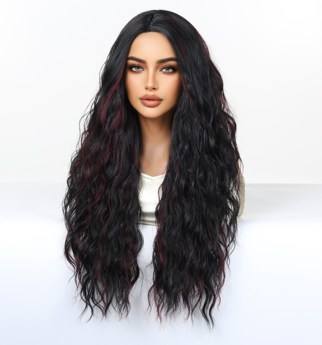 Long Afro Kinky Curly Auburn Mix Synthetic Hair Heat Ok Wigs Women Natural