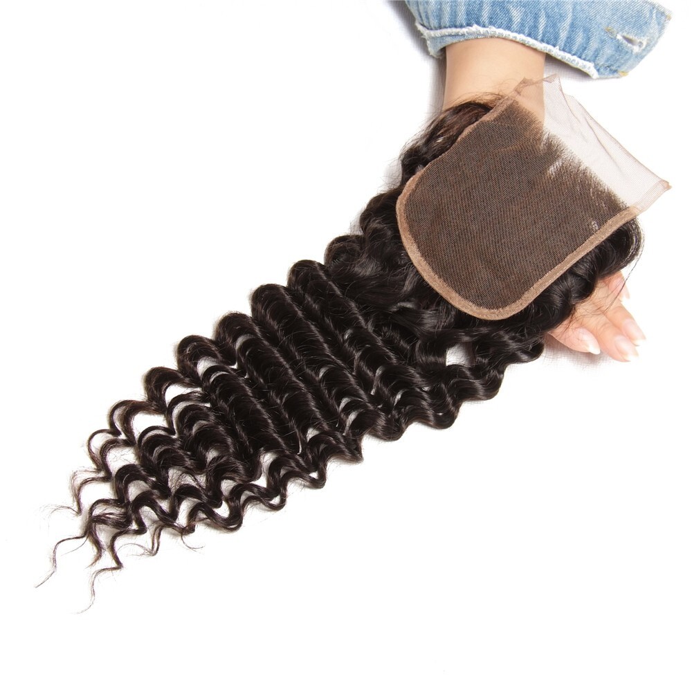Brazilian Human Hair Straight/Body Wave/Curly/Deep/Loose Wave 4×4 Lace Closure