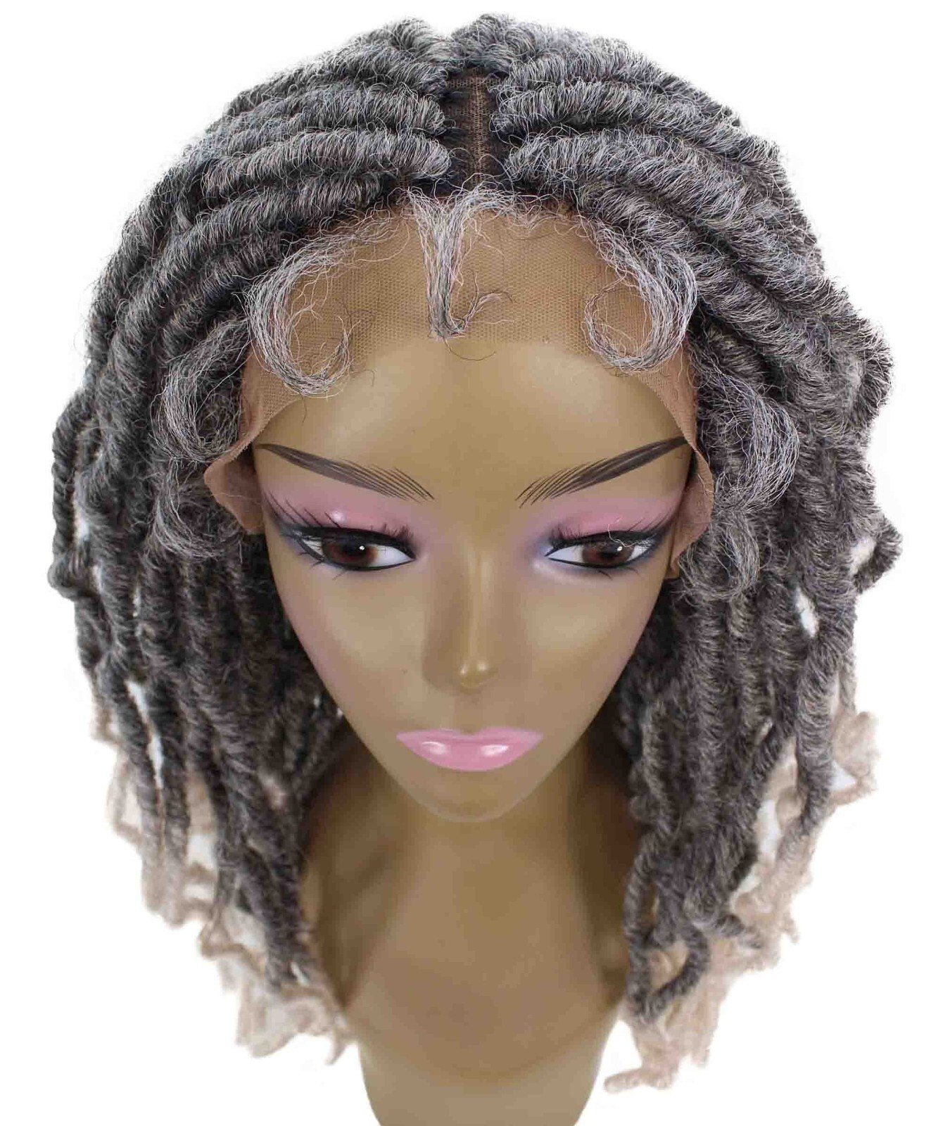 LUXLUXE Dara Curly Dara 22 in Long Dara 4X4 Hand Tied Lace Braid Braided Wig,