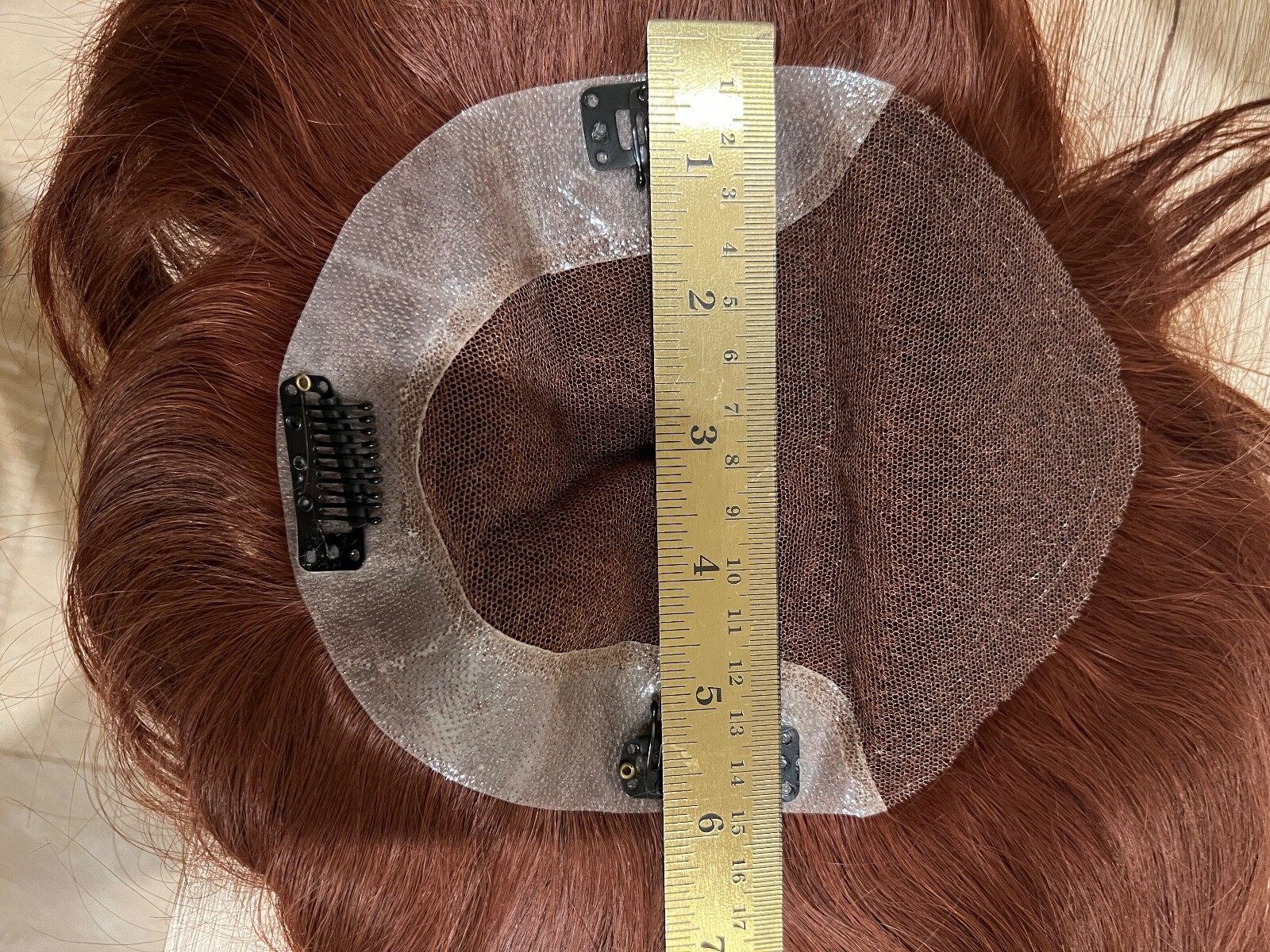 100% Human Hair Topper Cowboy Red Straight Hair 16″