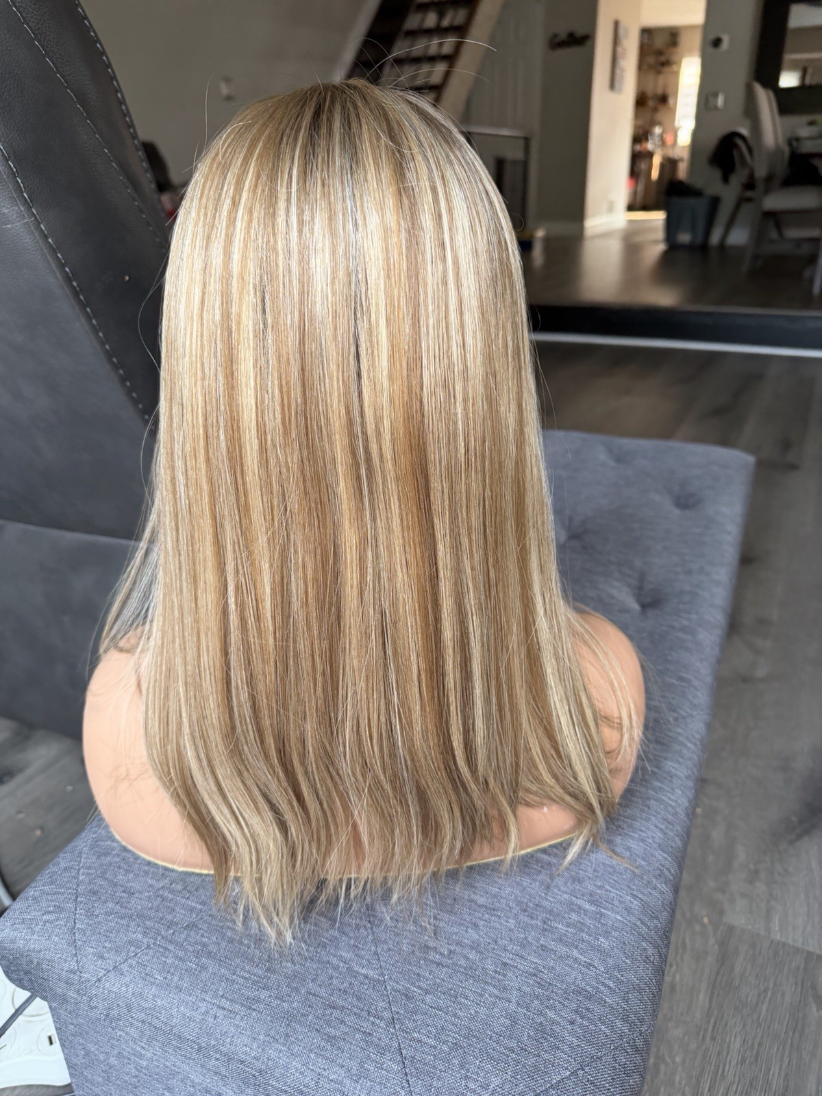 human hair lace Top European Hand tied Wig 18 Inches Size Small