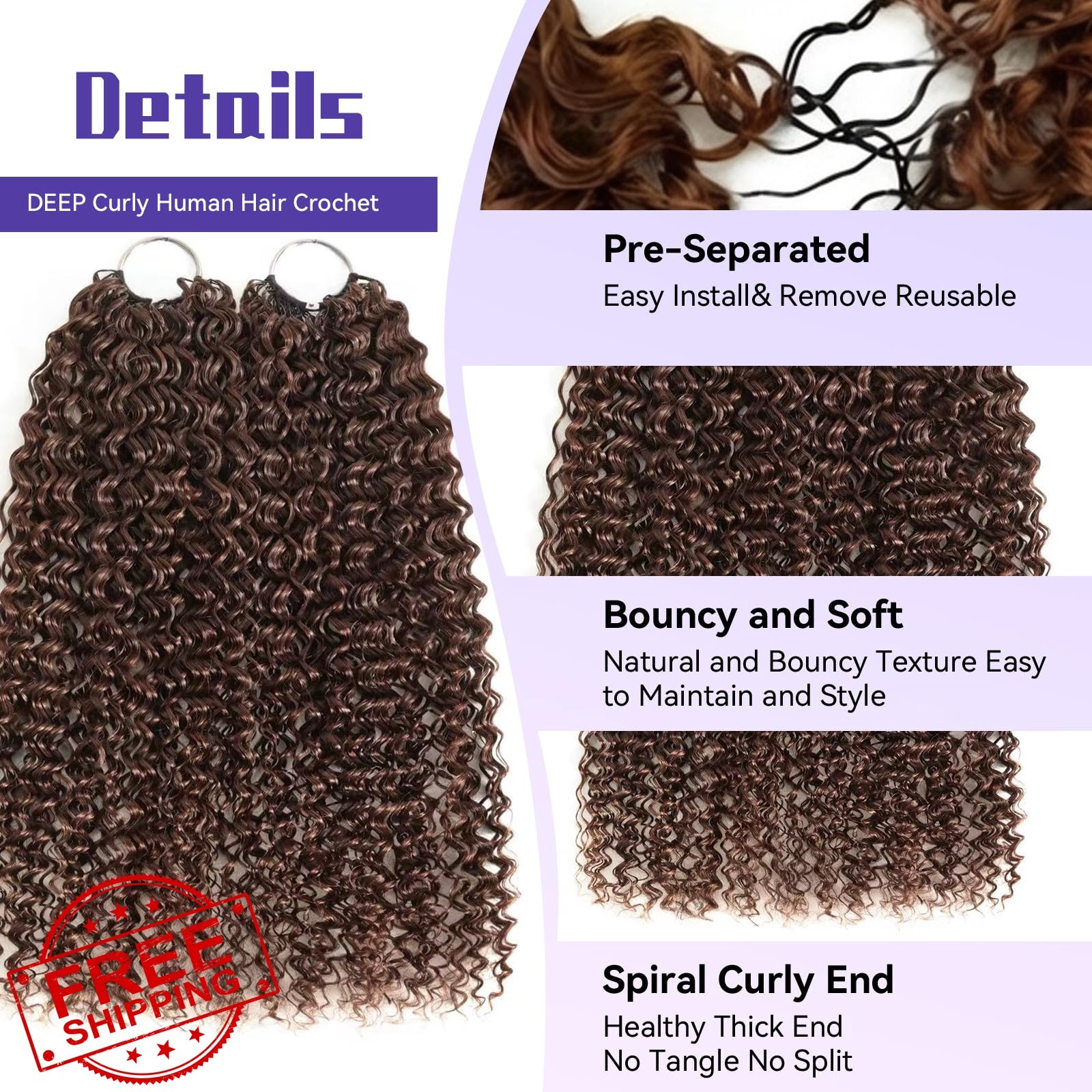 Sherico Brown WW-60G 16 Inch Crochet Hair