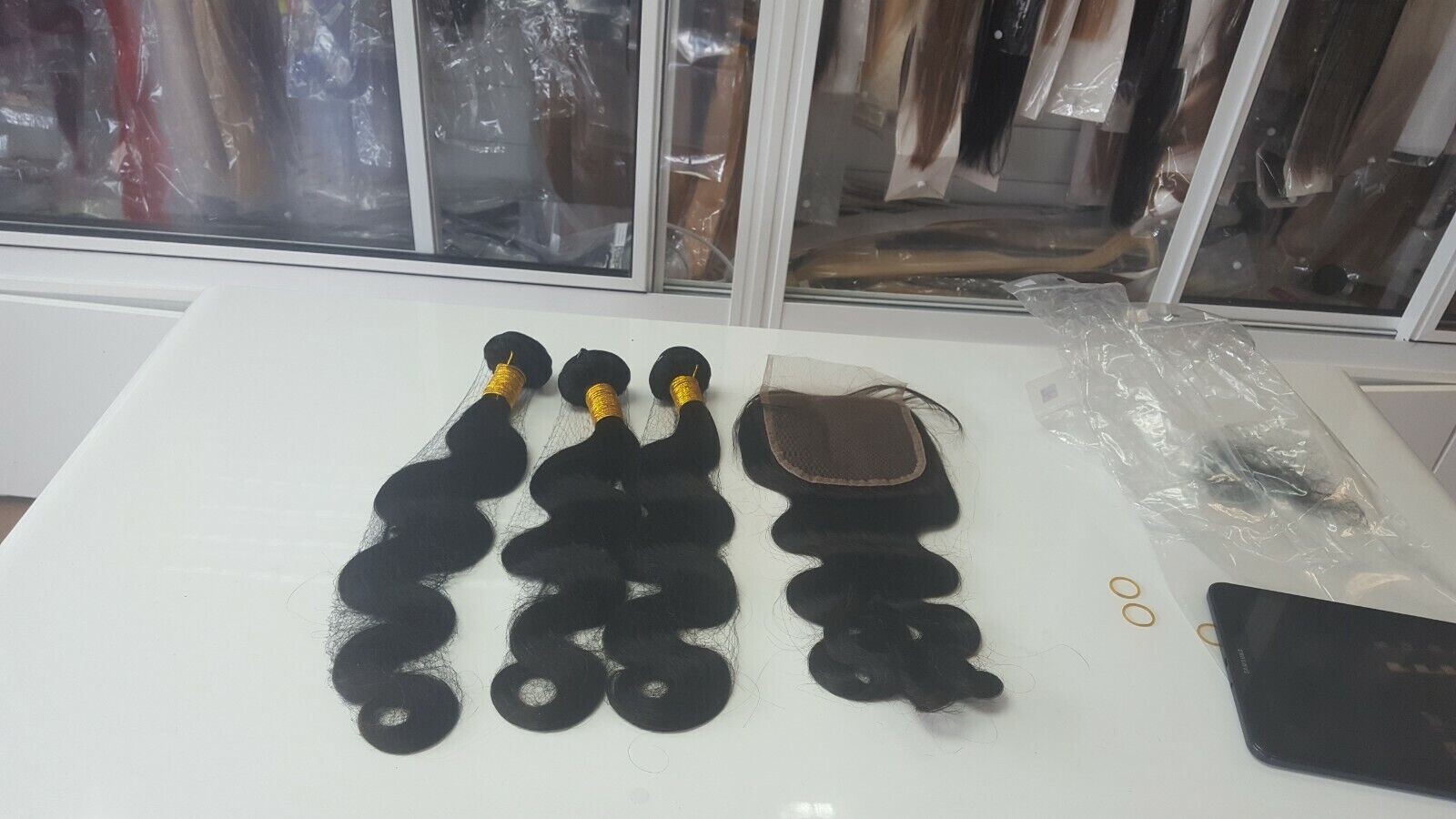 13A BRAZILIAN VIRGIN HUMAN HAIR BODY WAVE BUNDLE 20+20+20&20INCH 5X5 CLOSURE 1B#