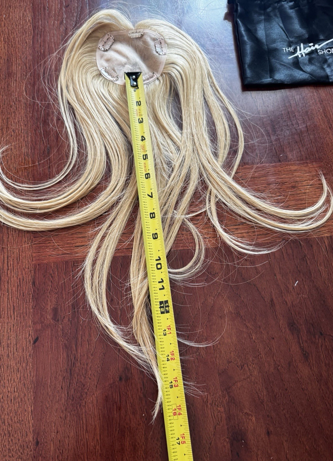 The Hair Shop Human Hair Topper 15” Blonde Highlighted Clip In Hair Piece