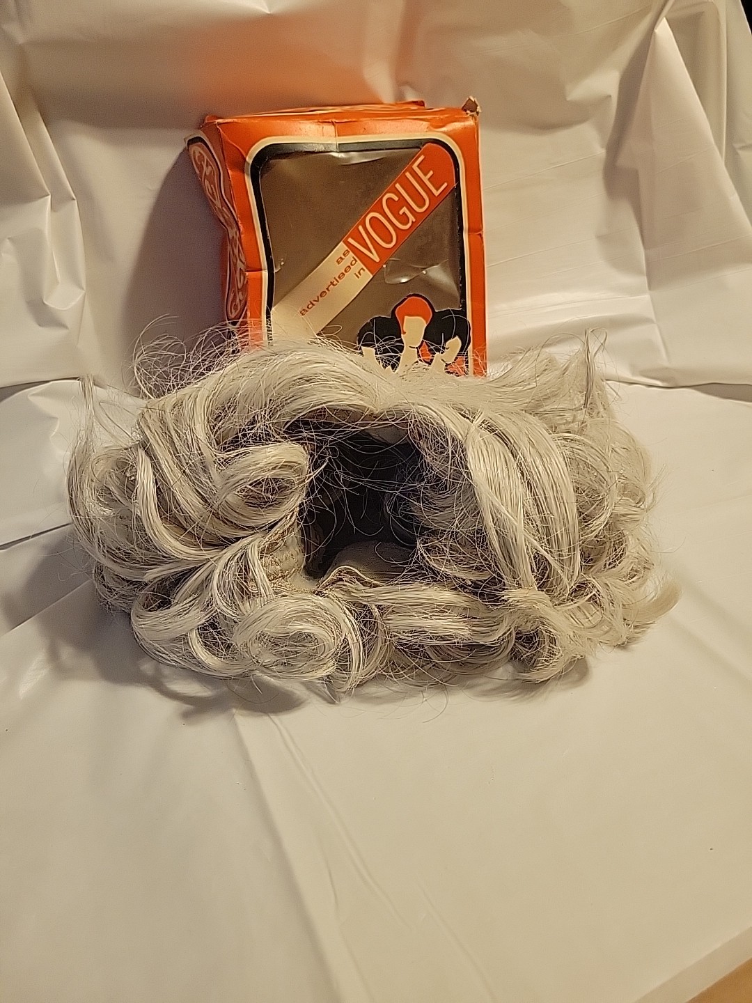 Vintage Brentlon Georgi Short Wavy Original Box White Grt 4 Halloween Old Lady