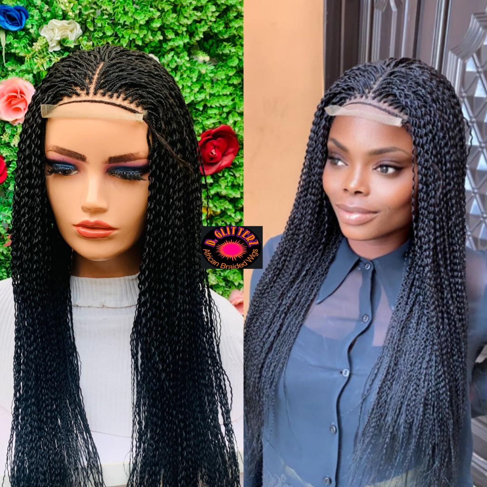 WATERMELON BRAIDED WIG ON 4″4 LACE CLOSURE 30″