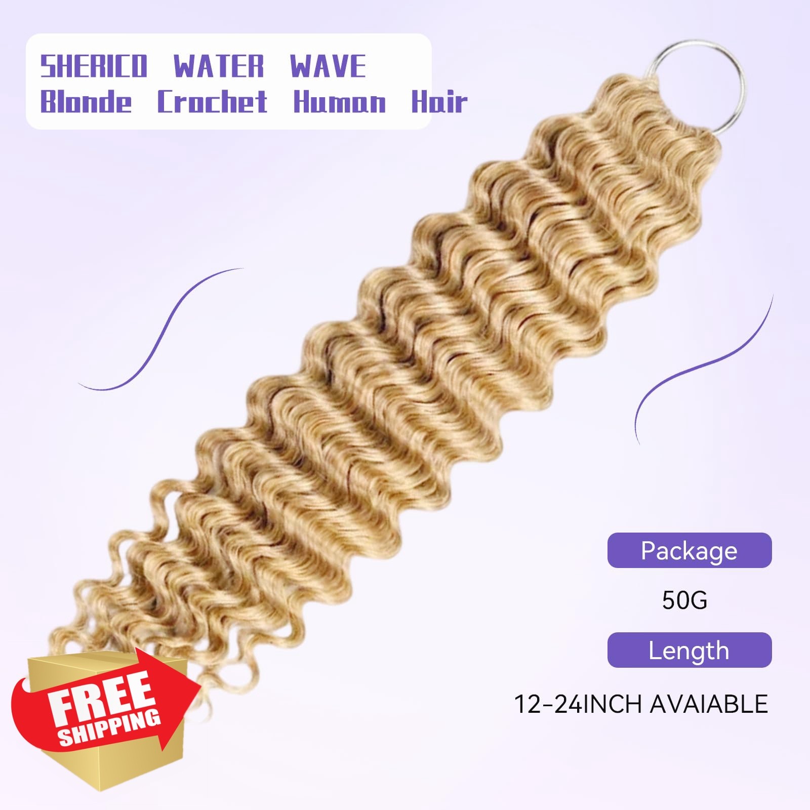 Sherico 12″ Water Wave Blonde Crochet Hair WW