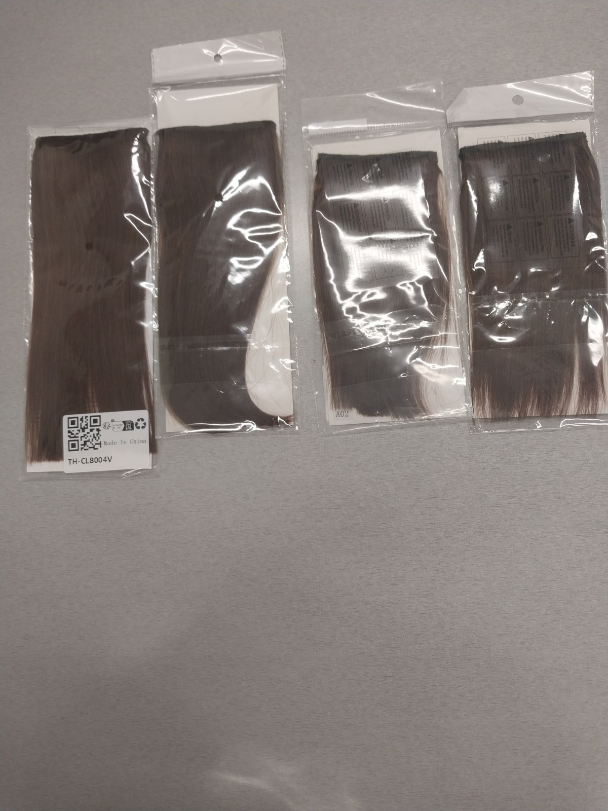 One Piece Clip In Hair Extensions Medium Brown Set of 4