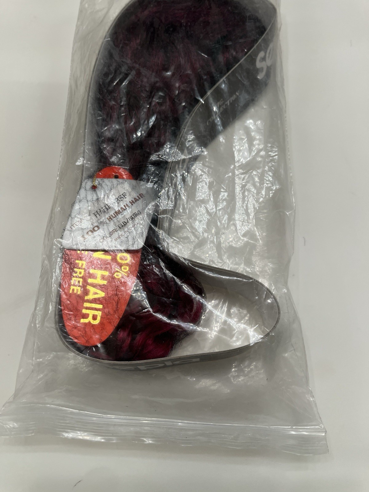 Sepia Human Hair Ponytail H/HP-BSF. -Color 1B/Burgundy -13” Un-stretched