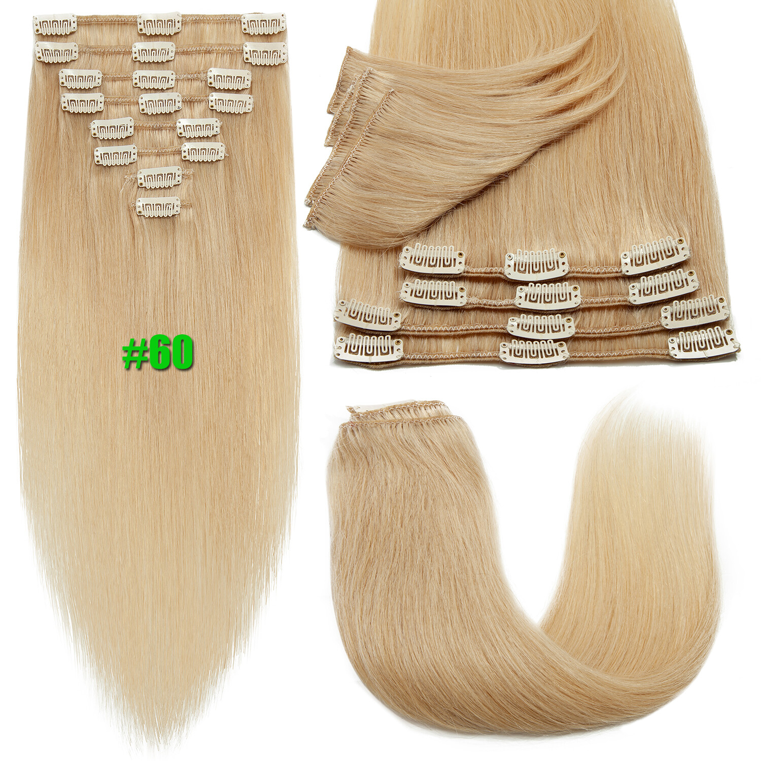 Balayage Clip In Human Hair Extensions 100%Real Remy Hair Full Head US CLEARANCE