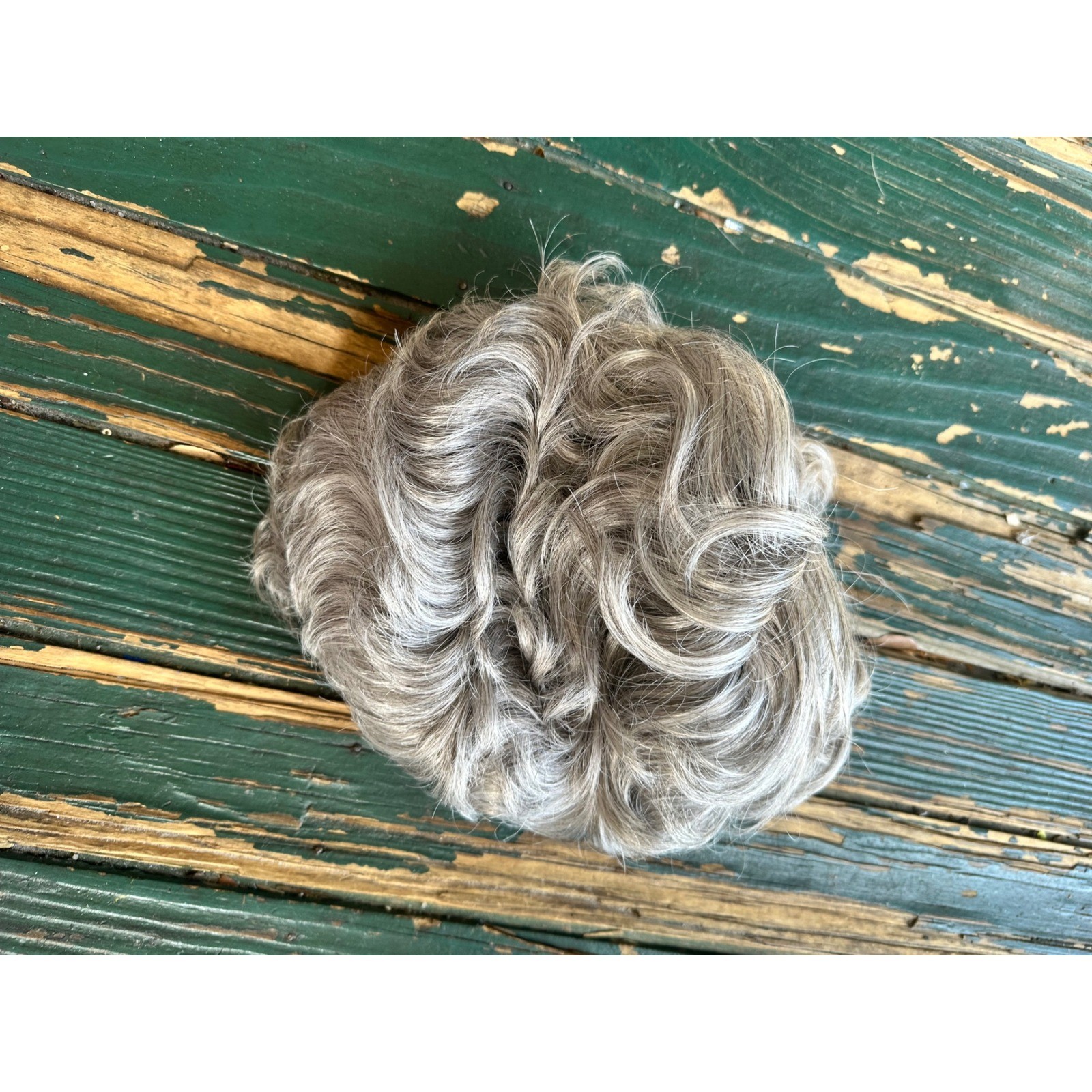 Eva Gabor Gabor of Rome Salt and Pepper Grey Curly Kanekalon Hair Piece Topper