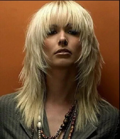 Women/Men Unisex Medium Long Light Blonde Full Wig Synthetic Hair Cosplay Wig