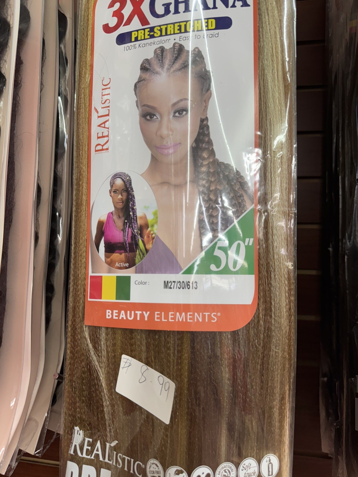 X-Pression Pre-Stretched Kanekalon Hair Extension Black Braid 52in