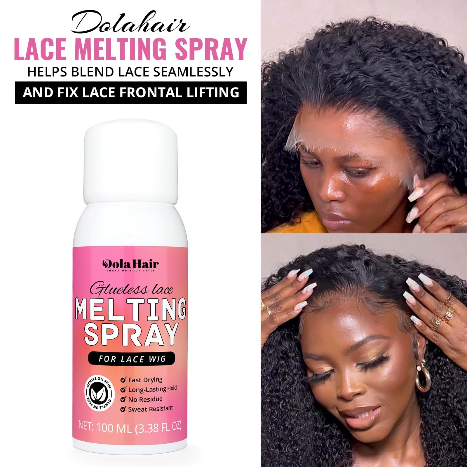 Lace Glue Kit: Tint Mousse, Wig Installation & Melting Spray (Medium Brown)