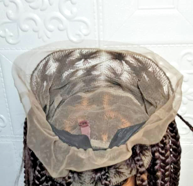 Braided Wig. Large Knotless Braids. Full Lace with Baby Hair. Wrapped Ends