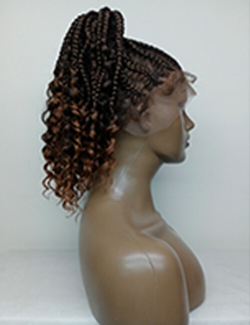 Afro Braided Curly Synthetic Lace Frontal Wig Glueless Heat Resistant Soft