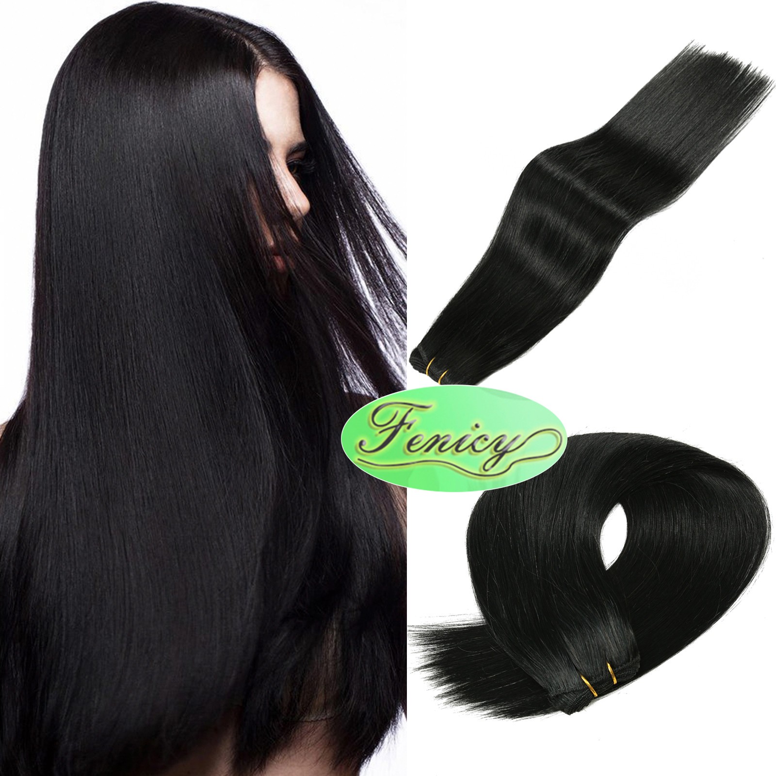 Double Weft Human Hair Extensions Sew in Real Remy Straight Hair Weaves 100gram