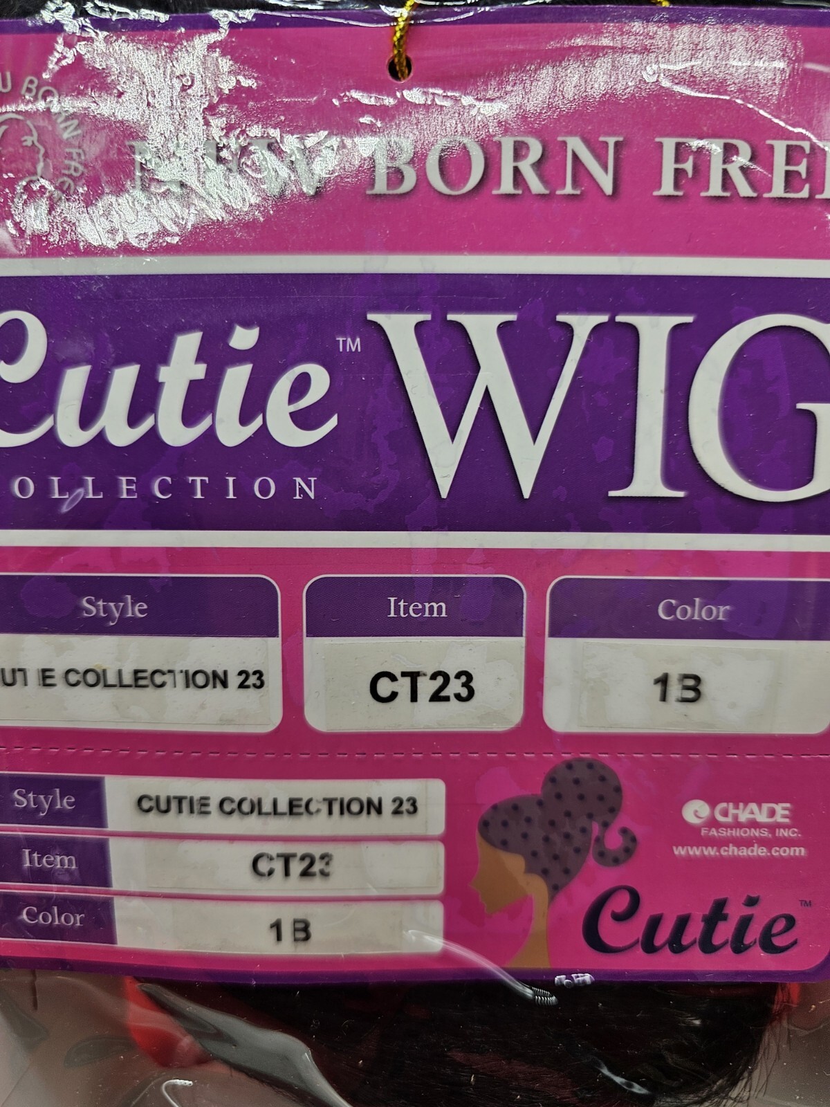 New Born Free Cutie Synthetic Wig CT23 Color 1B