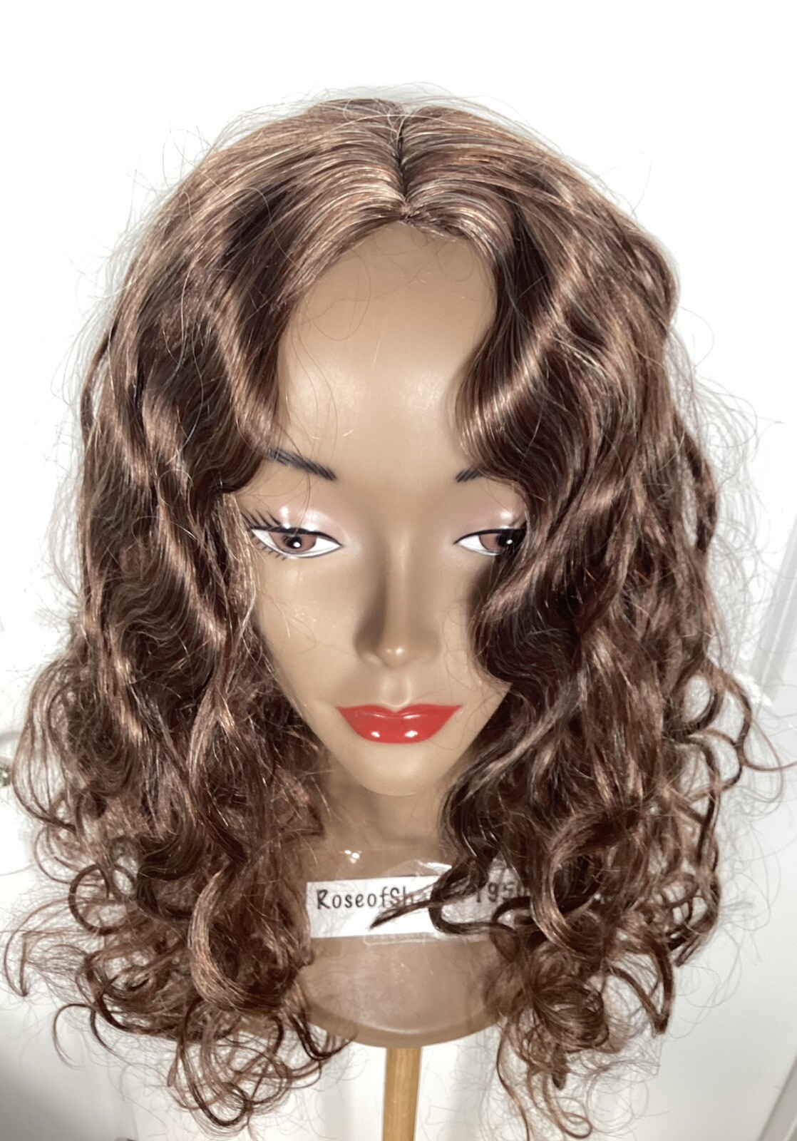 NEW! Beautiful Wig 25” Long Golden Brown Center Skin Part Size LARGE Net Cap D-4