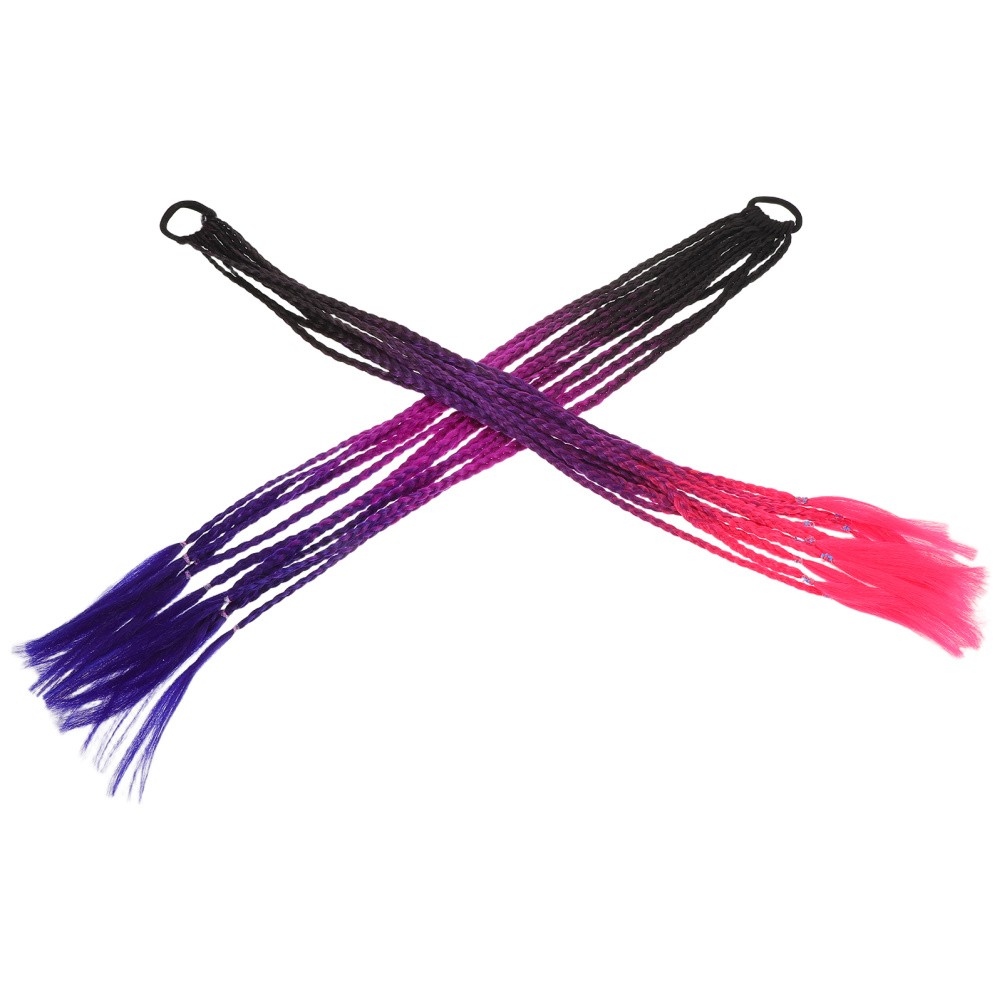 2 Pcs Hair Ponytail Extension Hairpiece Set Colored Extensions
