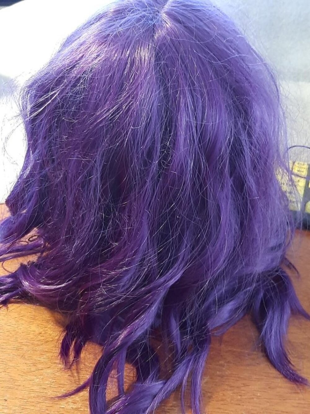 NEW ! Women Long 16 Inch Wig Curly Dark Purple