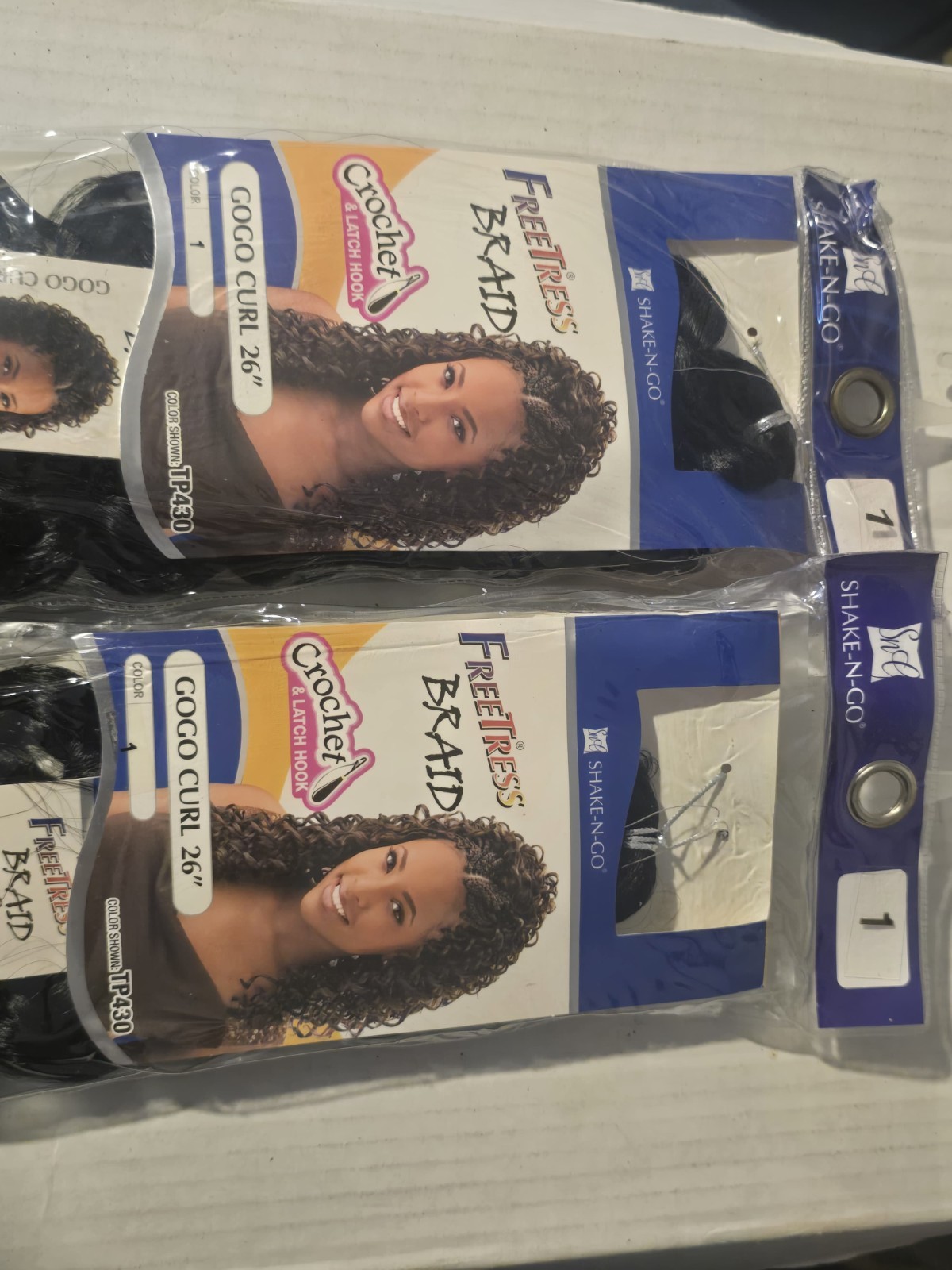 FreeTress Braid Gogo Curl 26″ – Color 1 (Jet Black) – 2 Pack – New with Tags