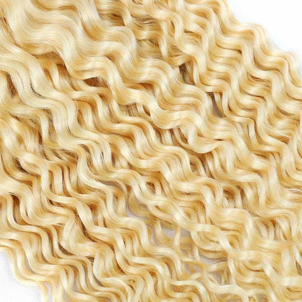 Bafamiya 613 Blonde Bundles Human Hair 24 26 28 Curly Wave Color 613 Human Hair