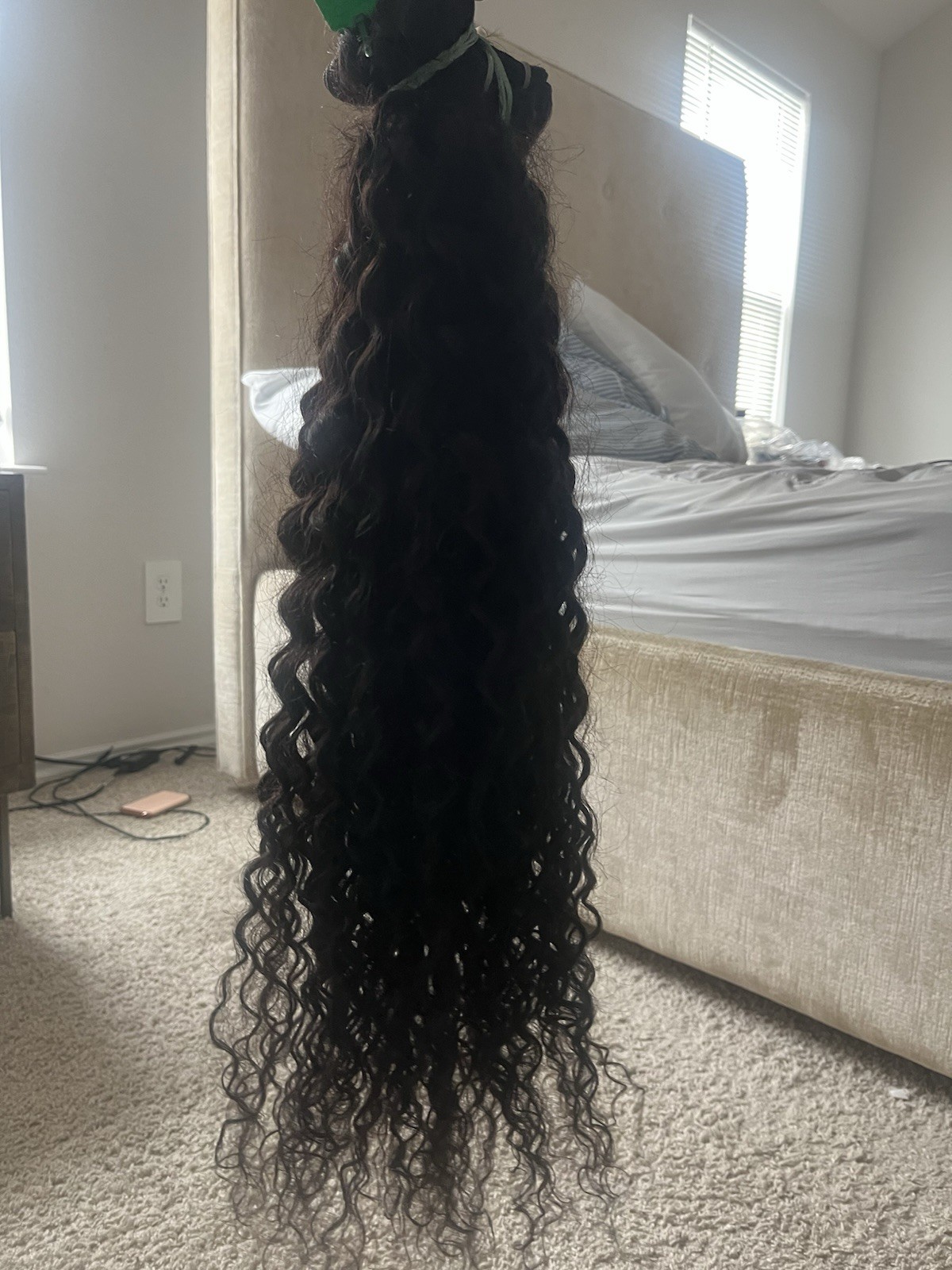 Human Hair Curly Weft Hair one ítem 32 inches Bundle Black for Women 21-30 in