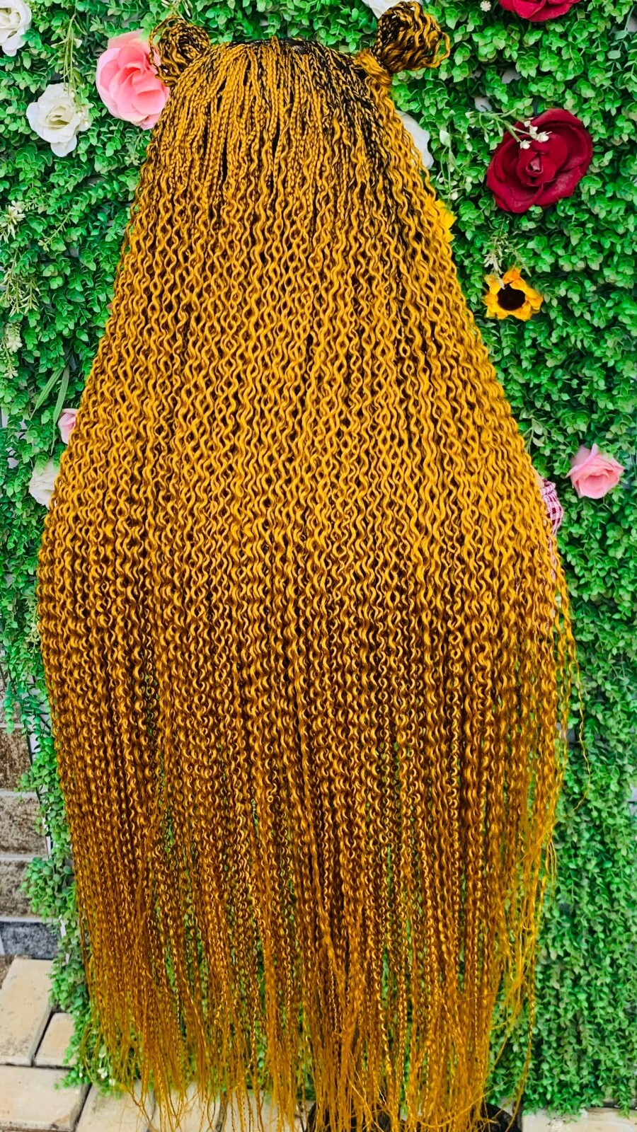 KNOTLESS WATERMELON BRAIDED WIG ON 13*6 LACE CLOSURE 42″