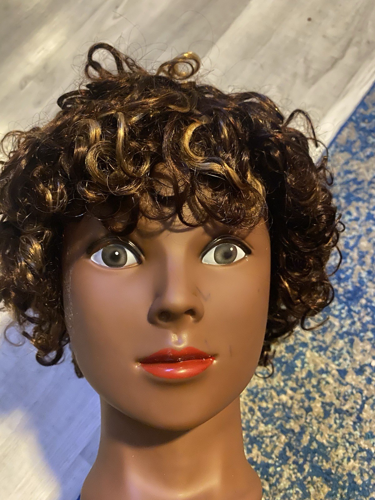 Throw On & Go Brown with Honey Blonde Highlights Glueless Short