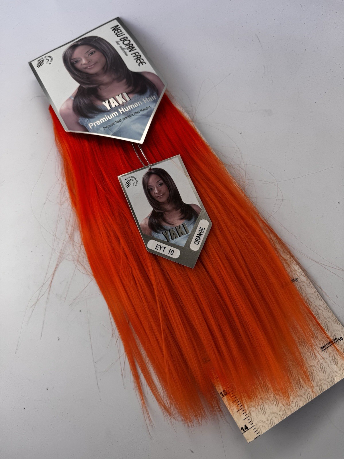 Born Free Yaki 10” Orange Weaving Human Hair Extension Heat Resistant