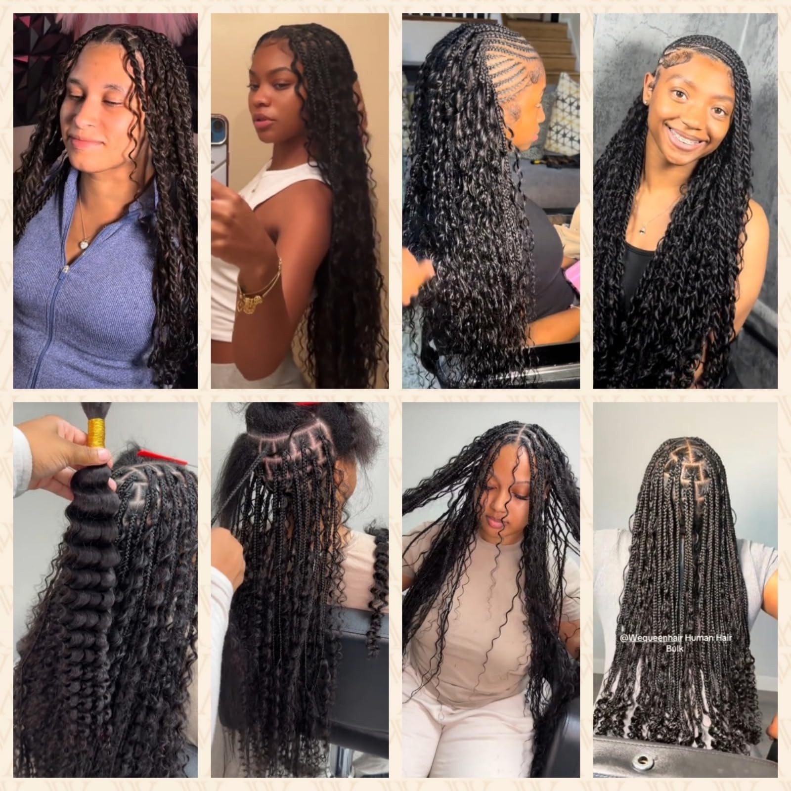 Wequeen 16A Human Braiding Hair Deep Wave 100G 20 Inch 2 Bundles/Pack 100