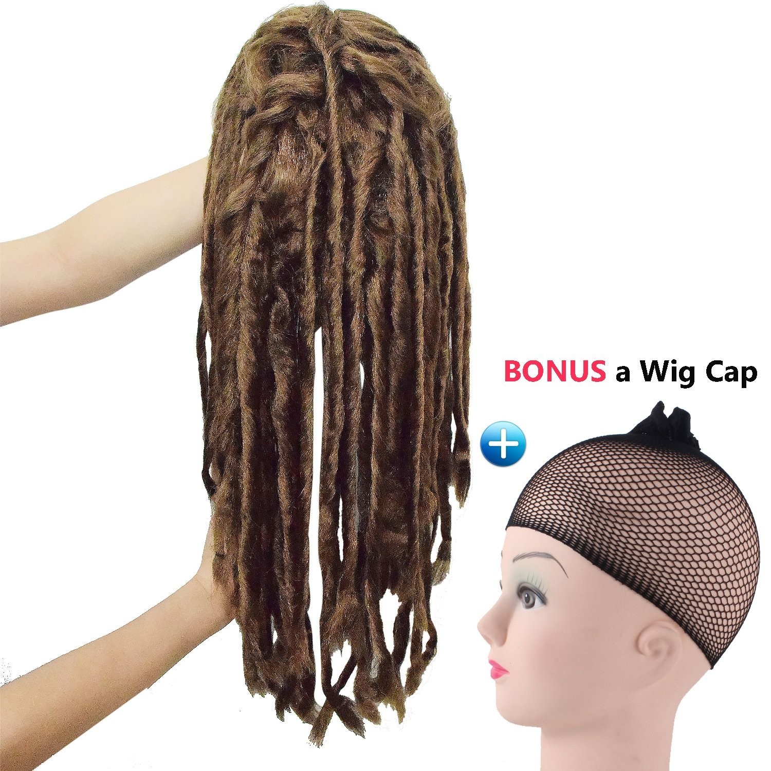 Synthetic Cosplay Dreadlocks Wig – Brown Reggae Style for African American Looks