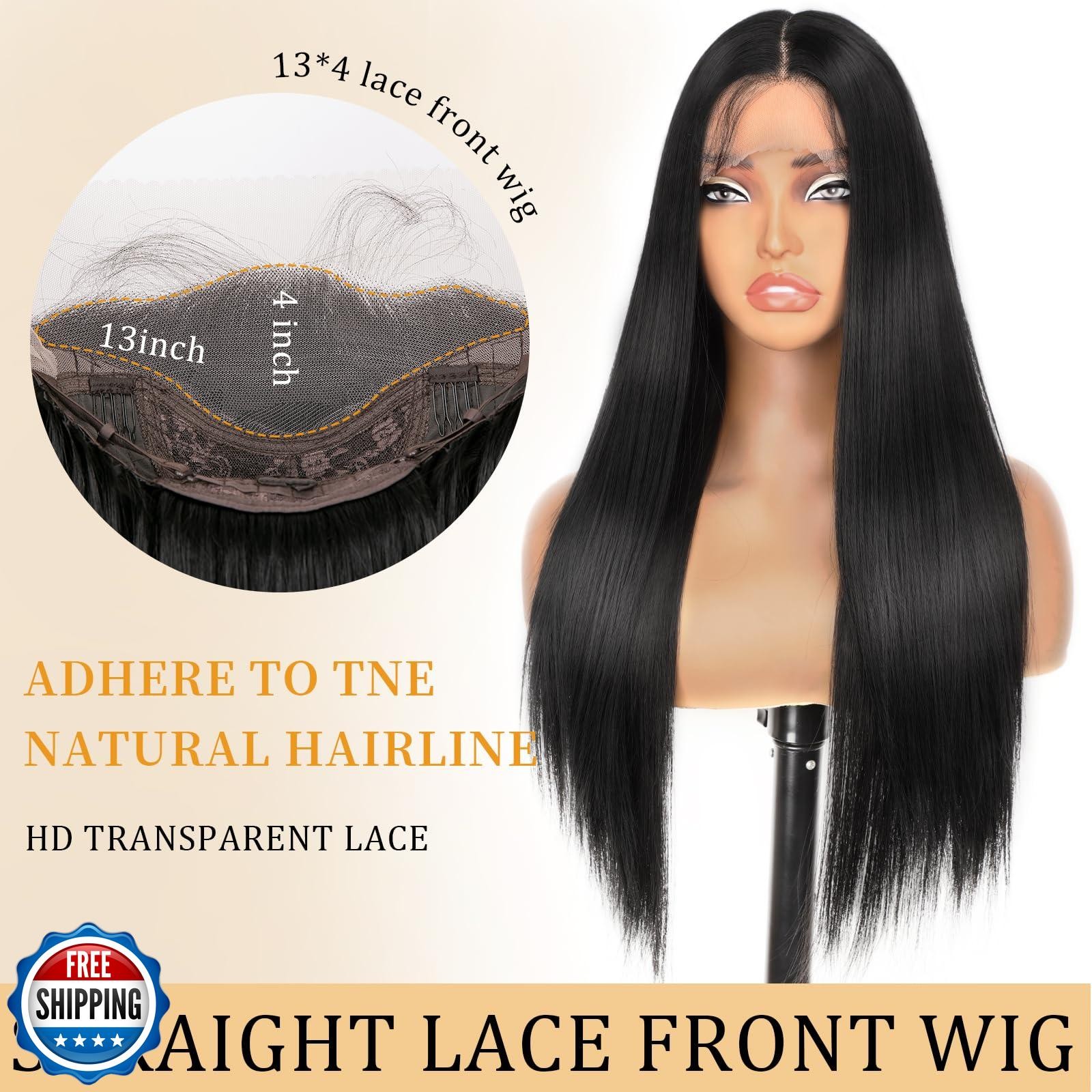 AISI HAIR Straight Lace Front Wig Pre Plucked With Baby Hair 13×4 HD Glueless