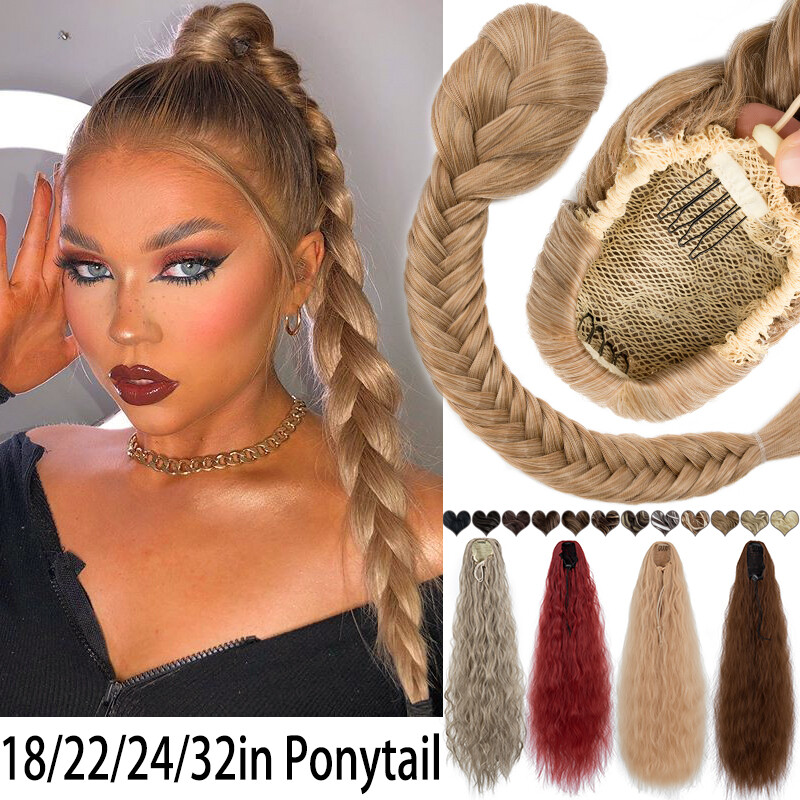 Drawstring Ponytail for Women Curly Wavy Pony Tail Extension Clip In Hairpiece