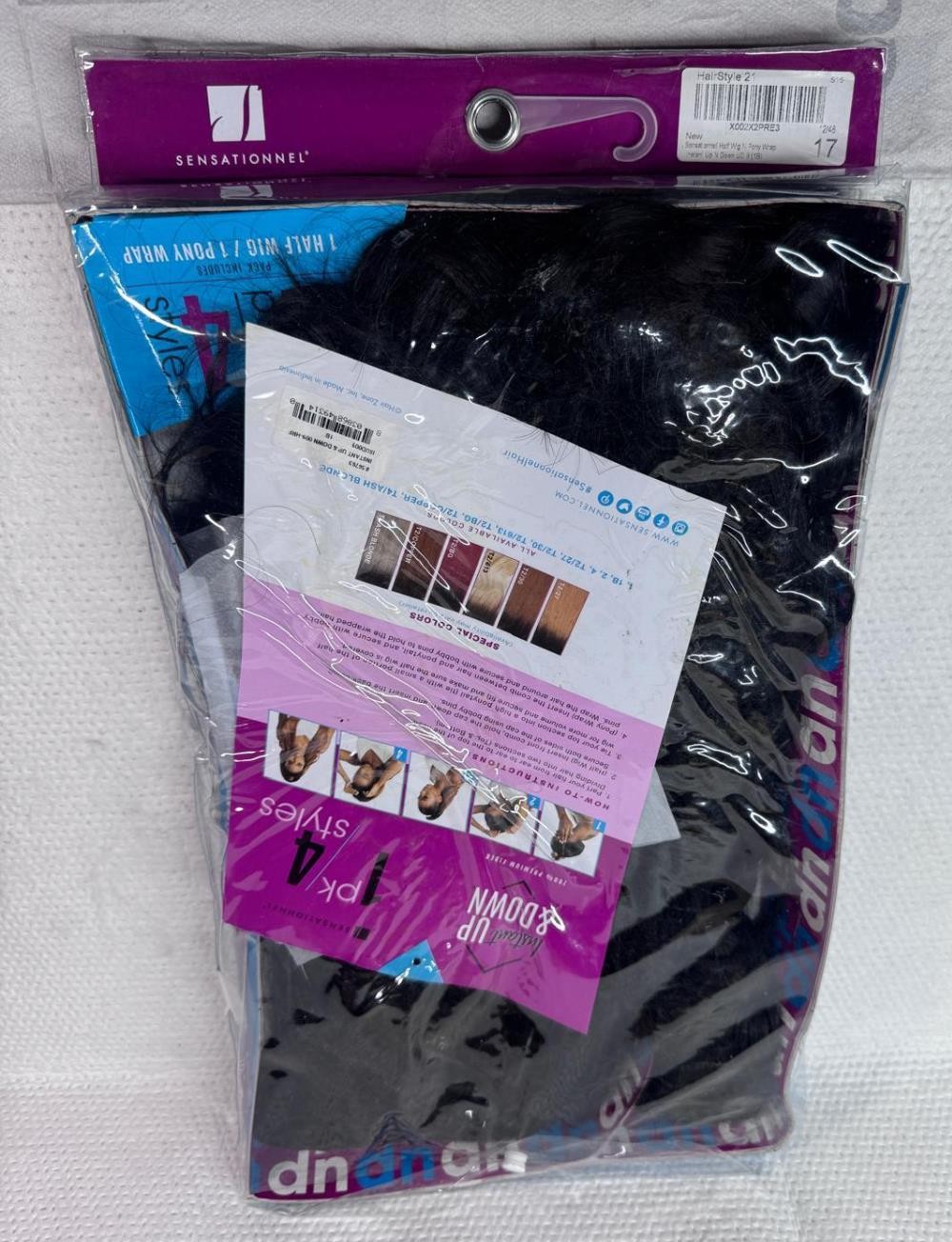 Sensationnel Instant Up & Down Pony Wrap Half Wig UD 9 (1B Off Black)