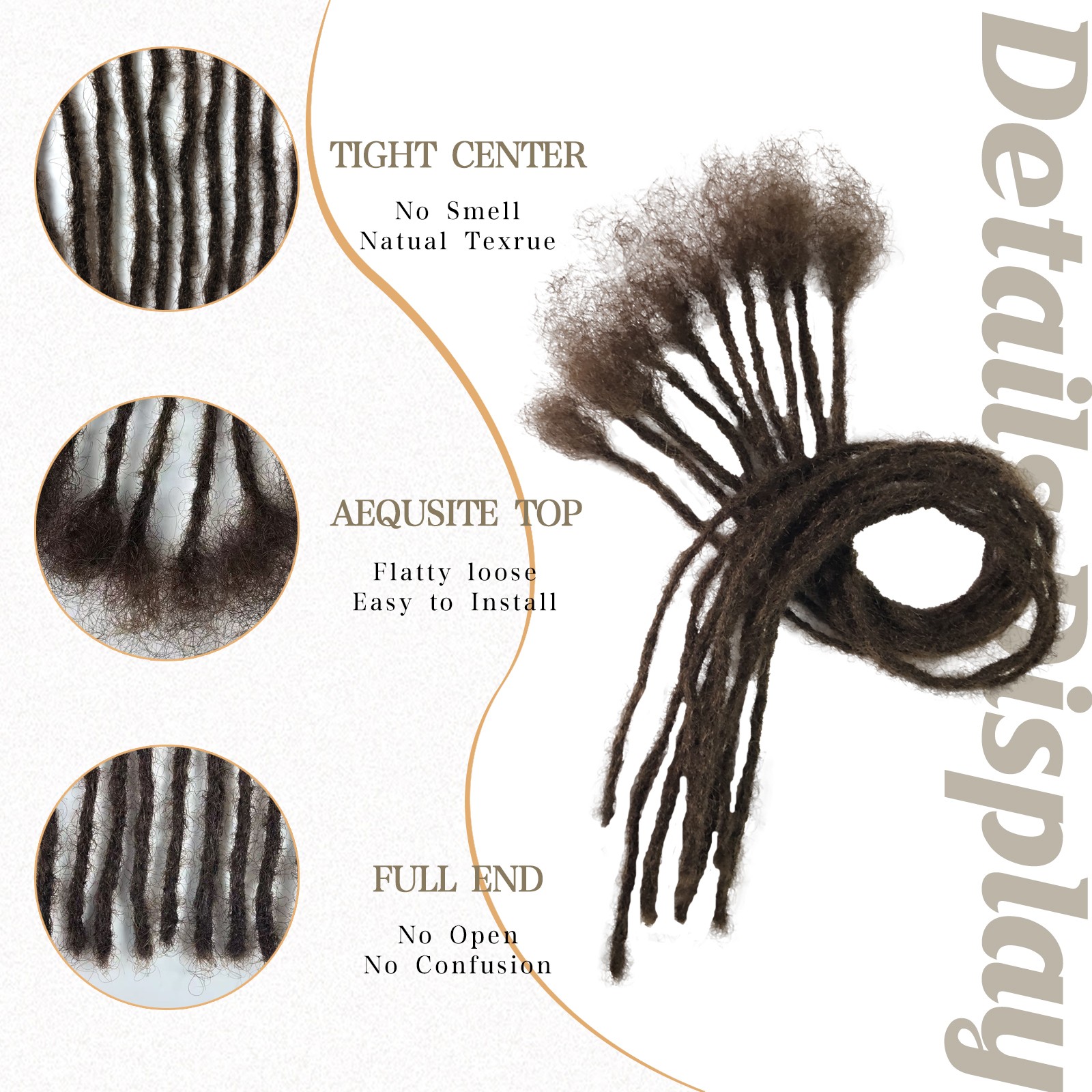 Human Hair Micro Locs Extensions 0.2cm Thin Dreadlocks Sister Locs Dreads 8-24″