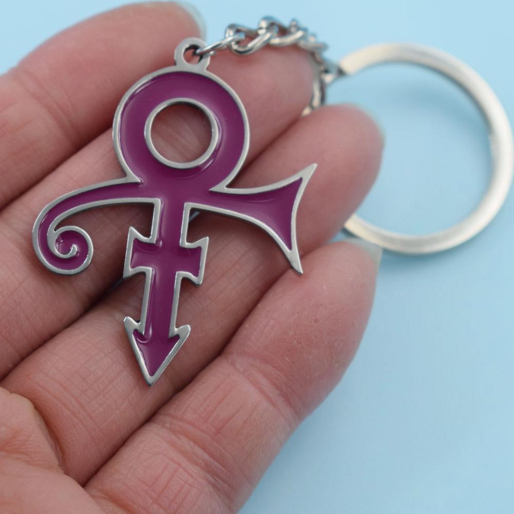 Sanlan 1pcs New Style Fashion Style Glowing Purple Prince Symbol Keychain Purple
