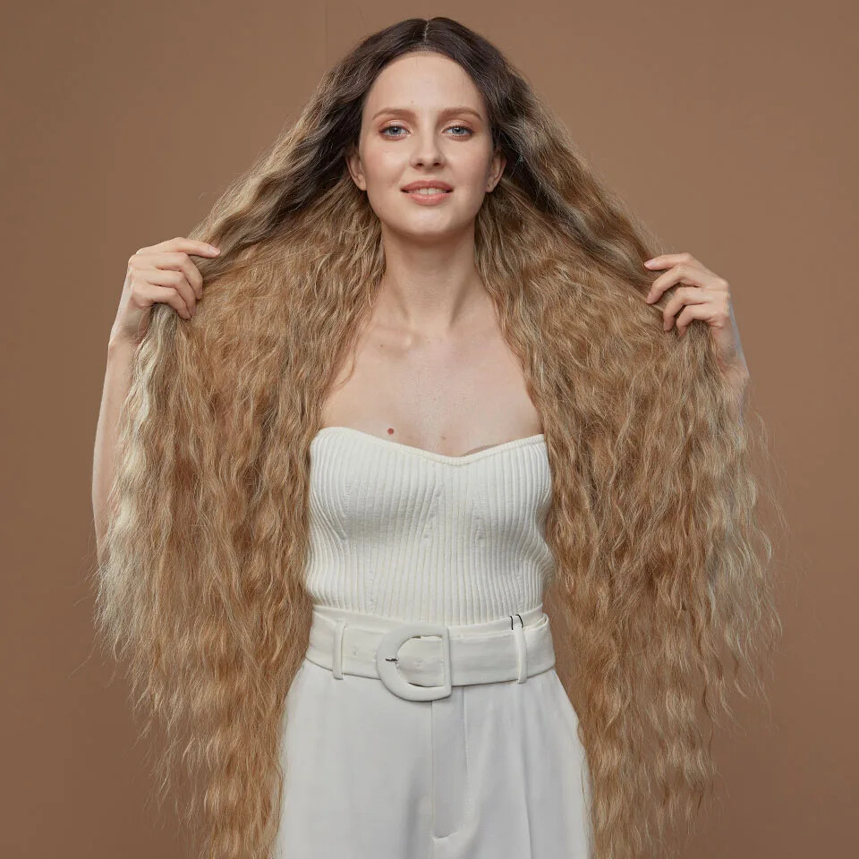 42″ Loose Wave Lace Front Wig Hair Synthetic Wigs For Women fake hair wig